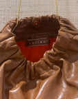 Ruched Shoulder Bag Vintage Tan Leather
