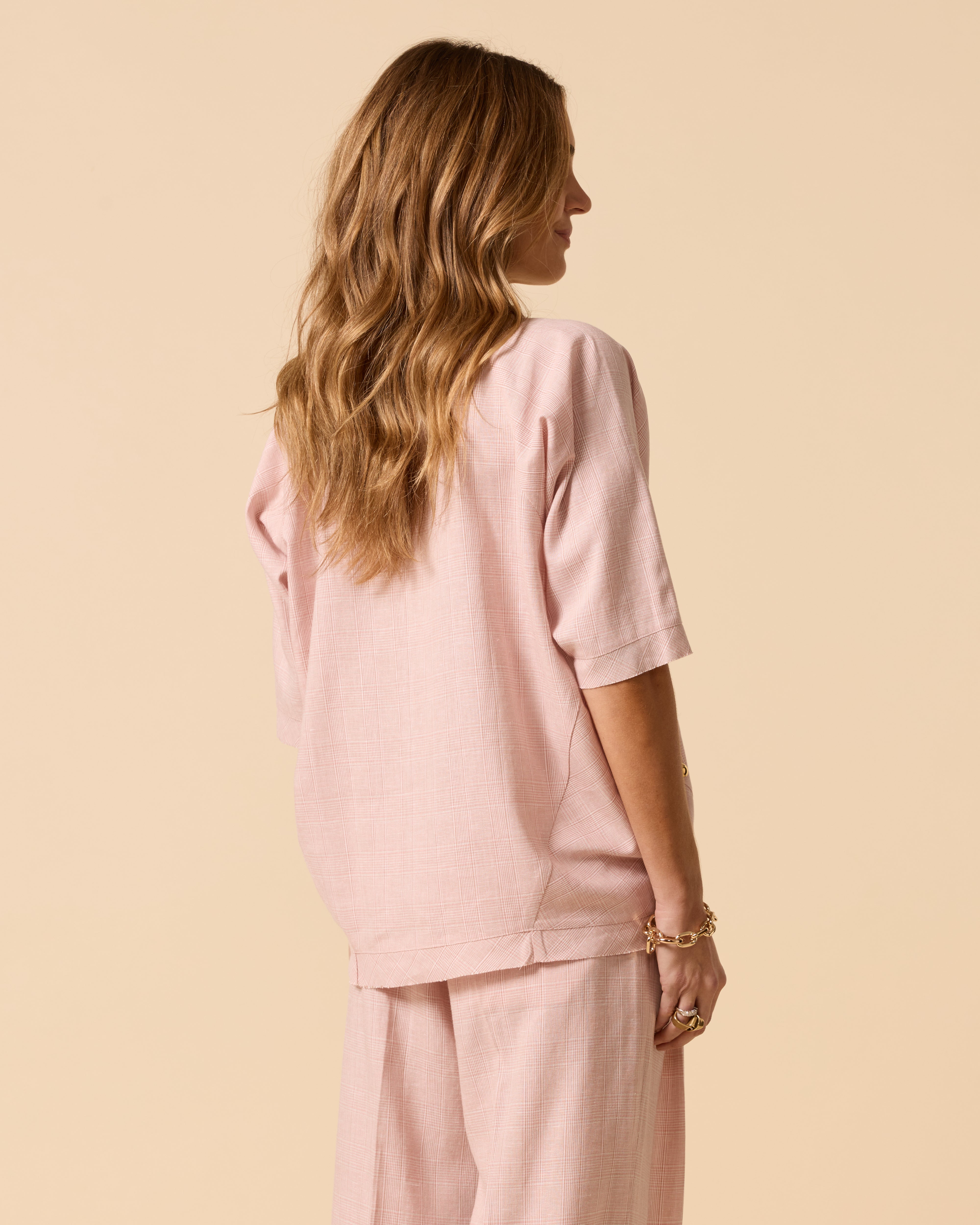 Dustflower Top Blush Check