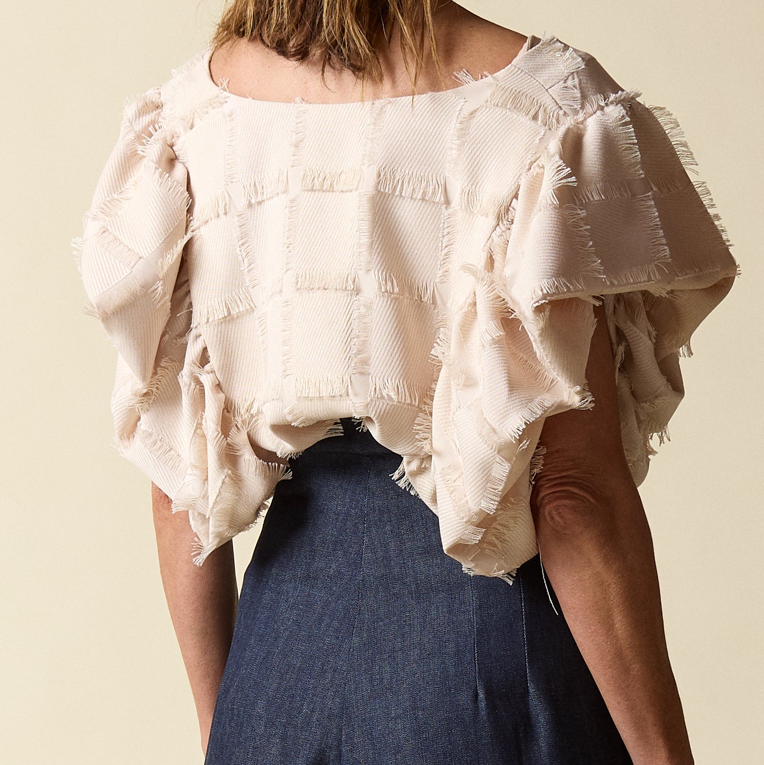 Fringe Full Circle Top Cream