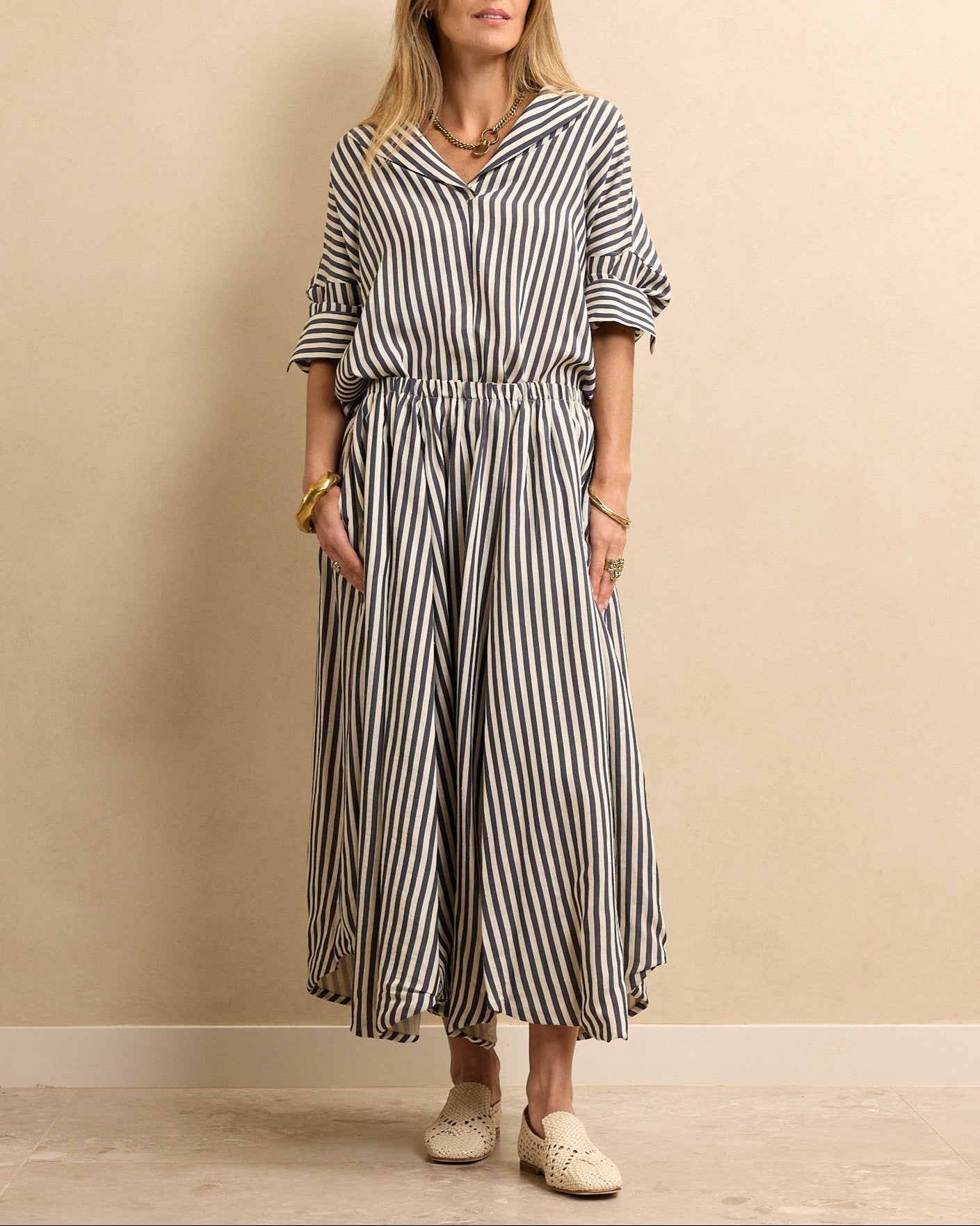 Ever Easy Shirt Navy Stripe