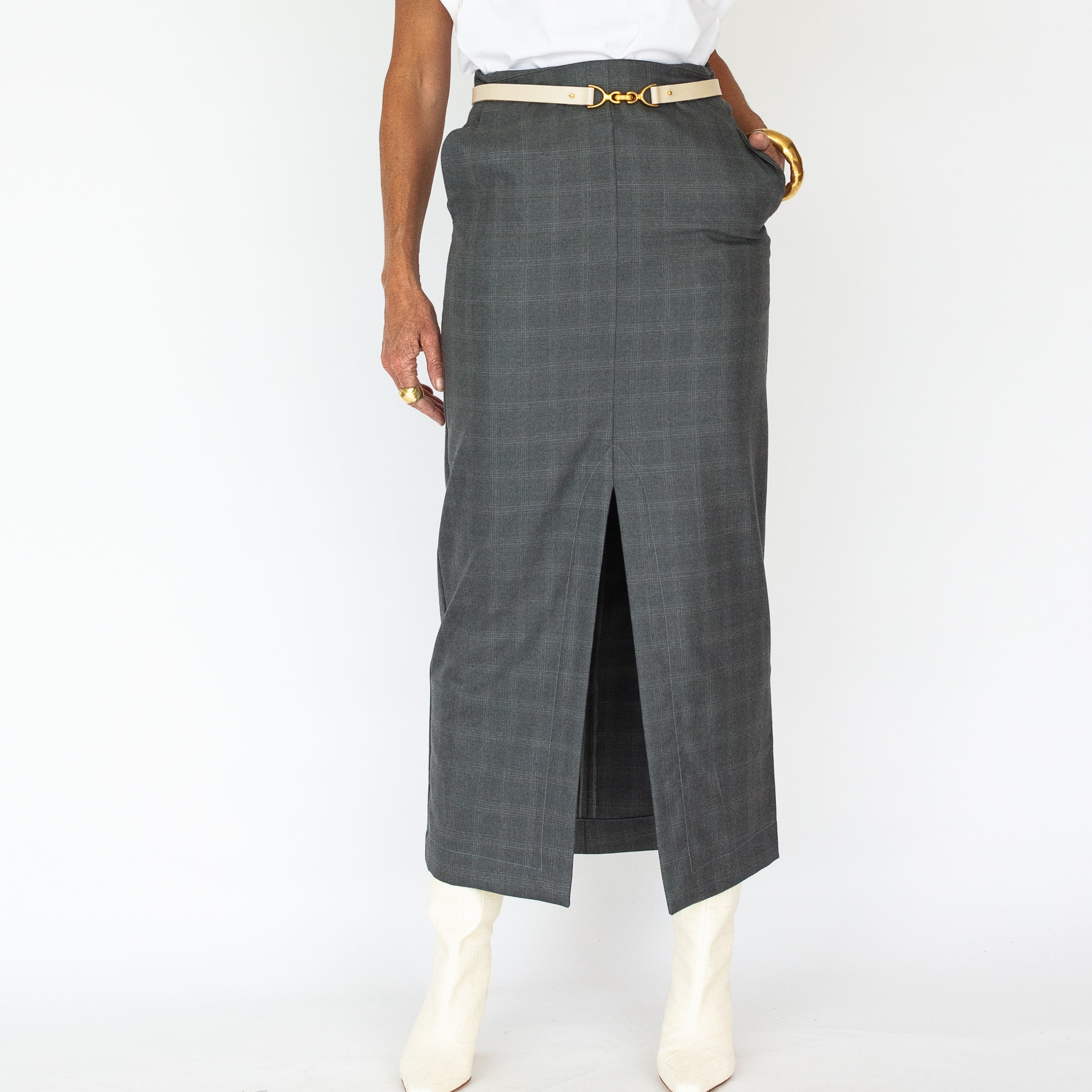 3 Degrees Skirt Grey Check