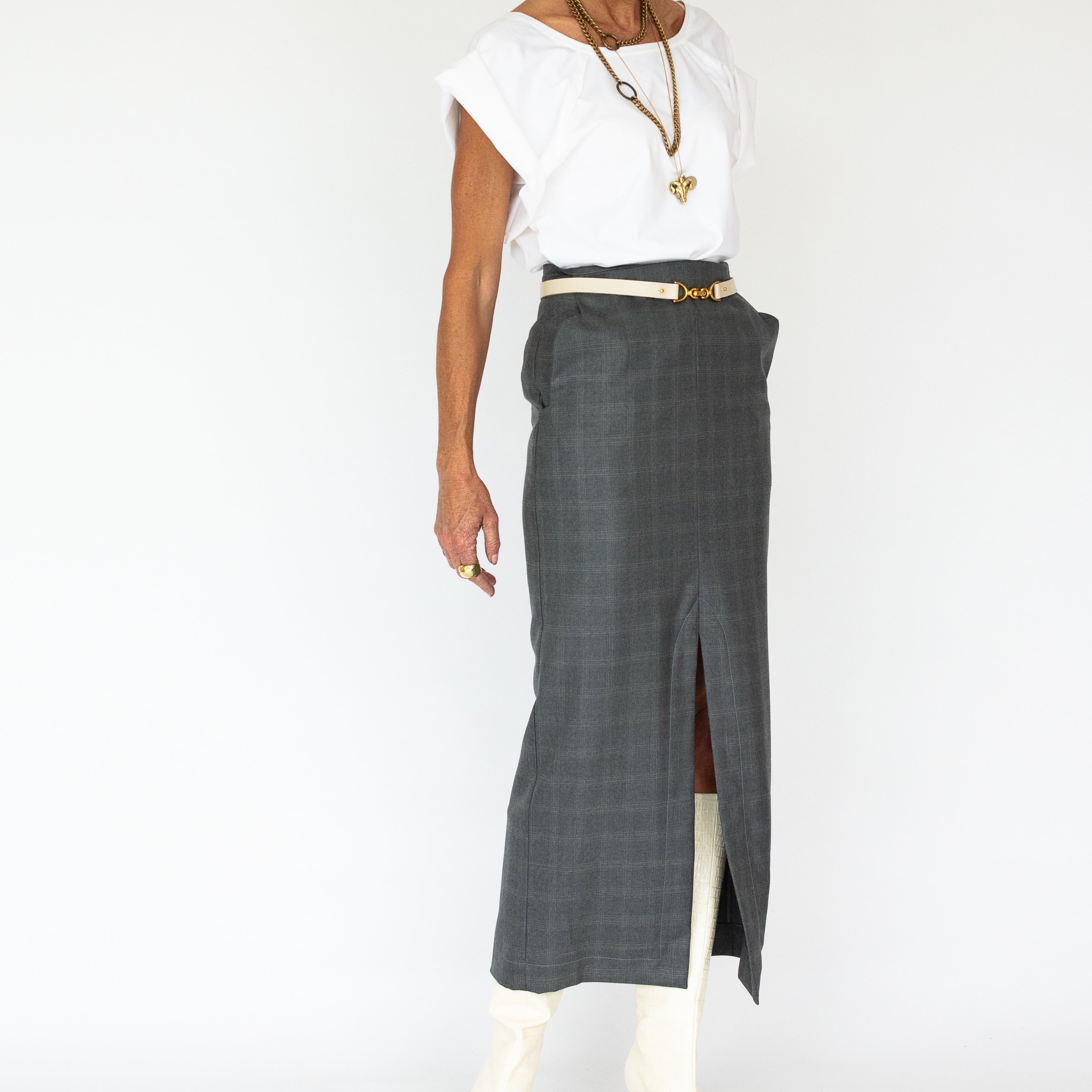 3 Degrees Skirt Grey Check