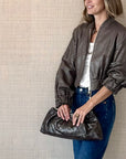 Linen Sparkle Bomber Chocolate