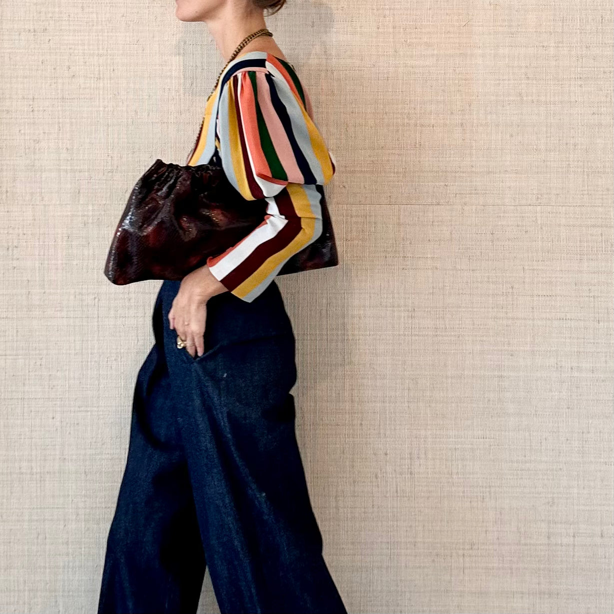 Long Cuff Shirt Stripe