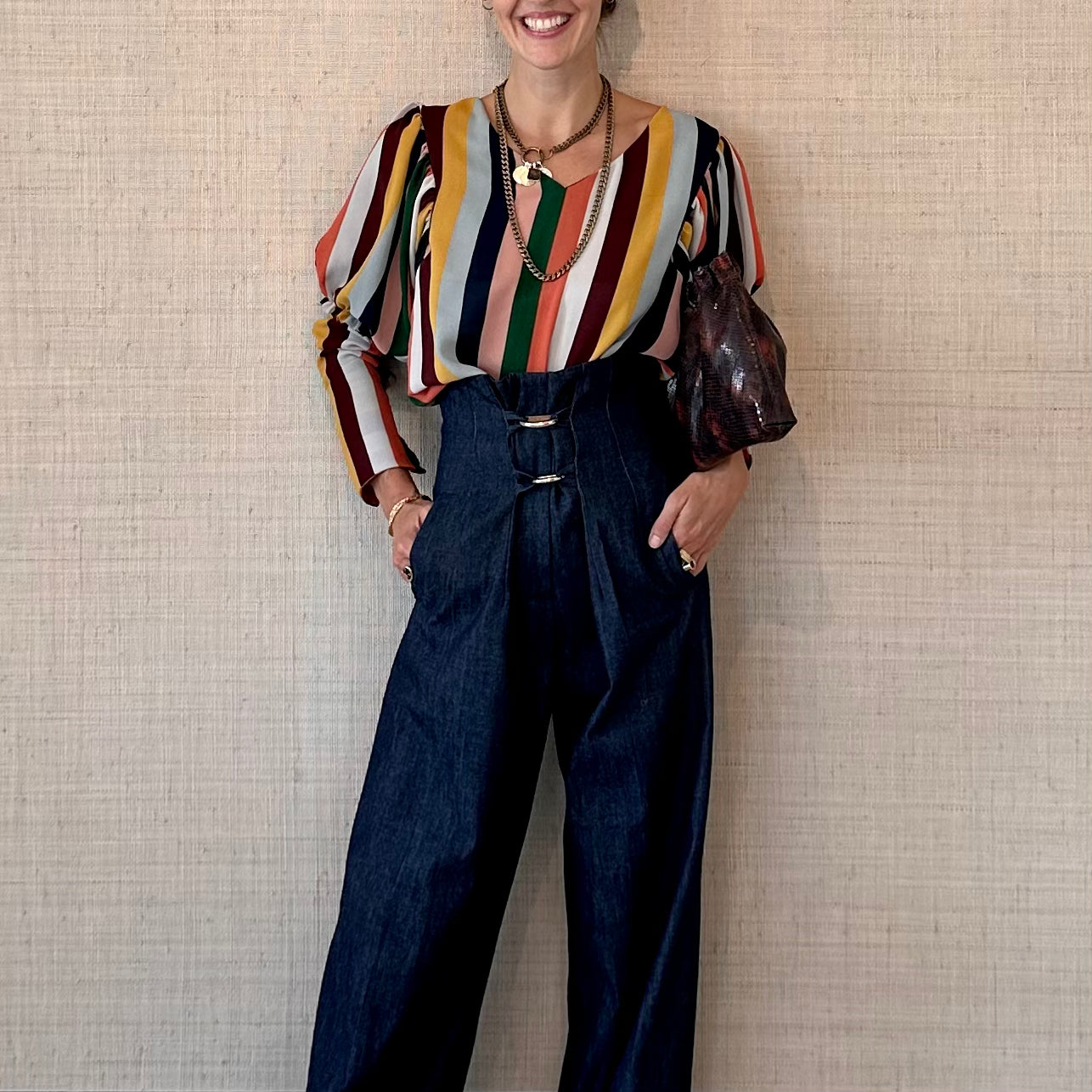 Long Cuff Shirt Stripe