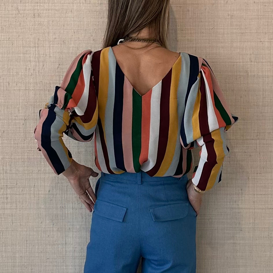 Long Cuff Shirt Stripe