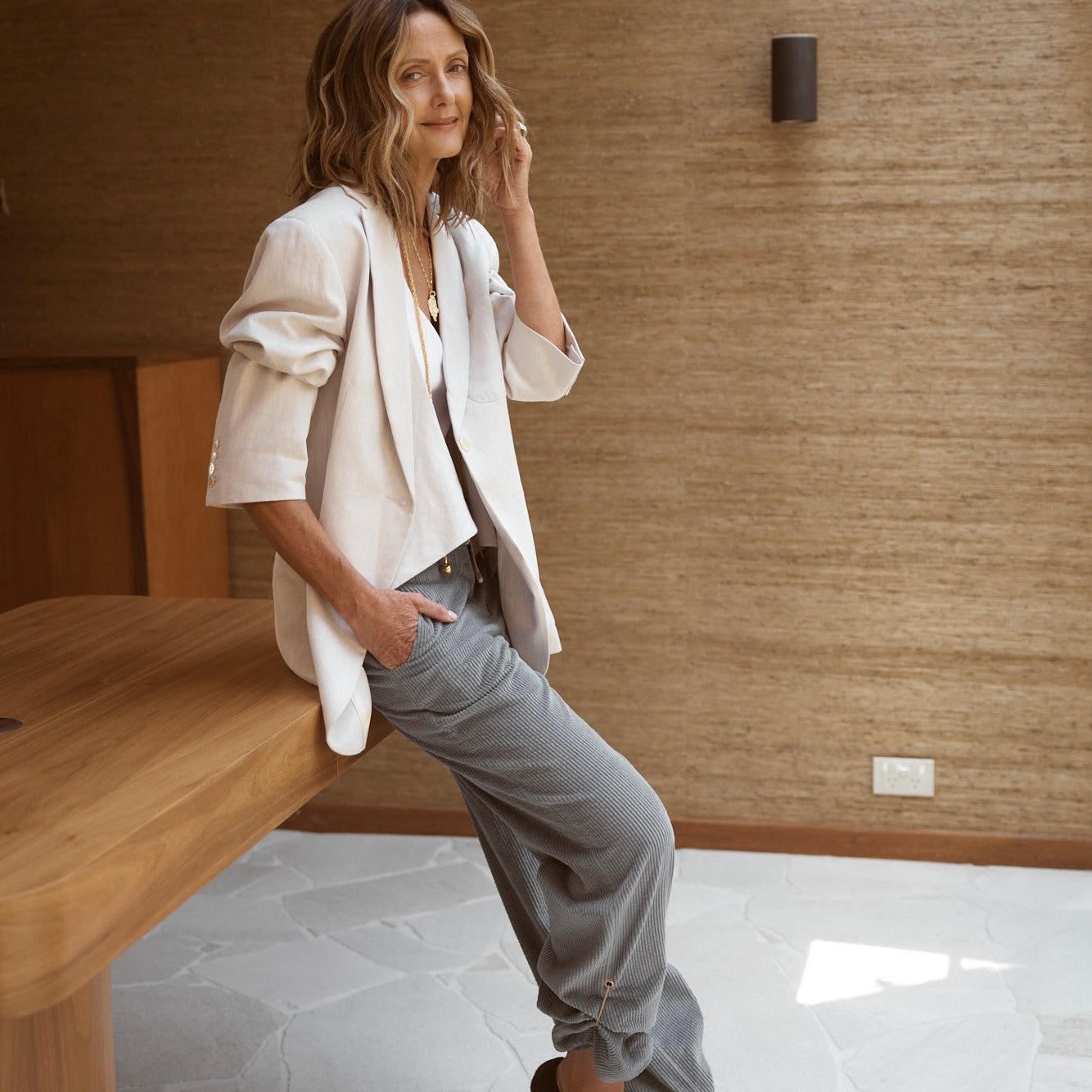 Cord Slouch Pant Sky