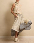 Petal Skirt Natural/Navy Stripe