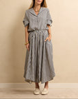 Petal Skirt Natural/Navy Stripe