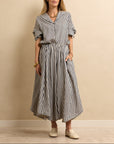 Petal Skirt Natural/Navy Stripe