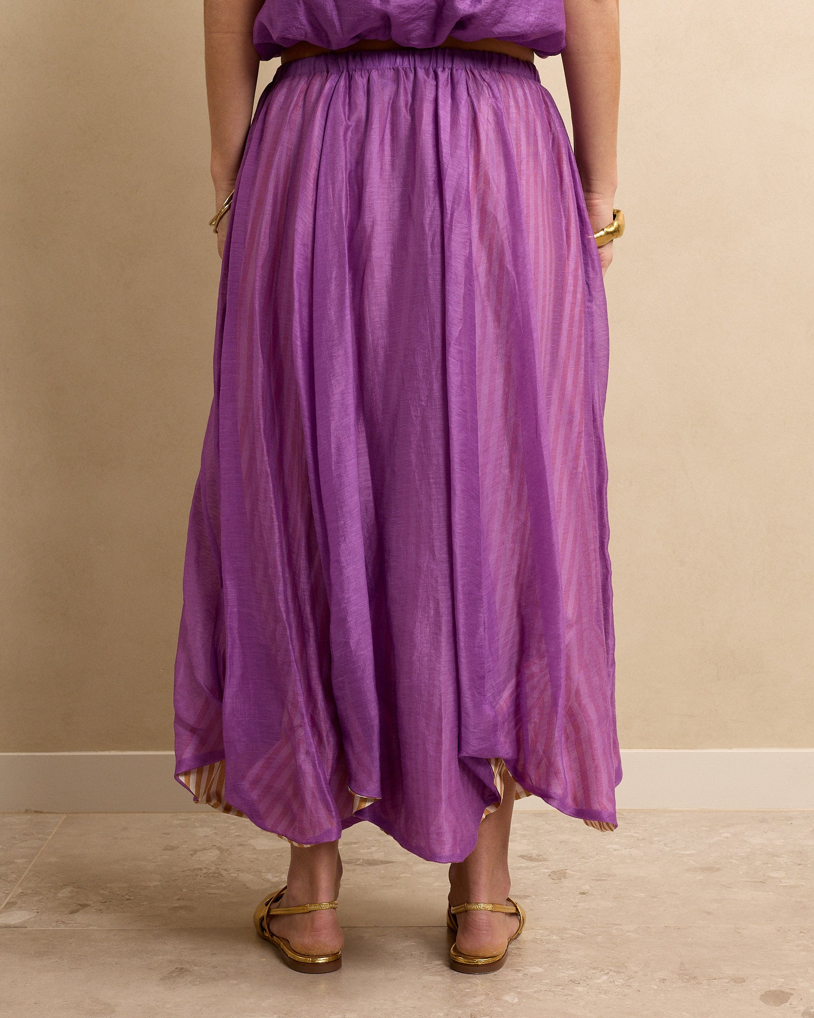 Petal Skirt Purple/Gold Stripe