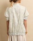Short Sleeve Bomber Sage Floral