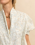 Short Sleeve Bomber Sage Floral